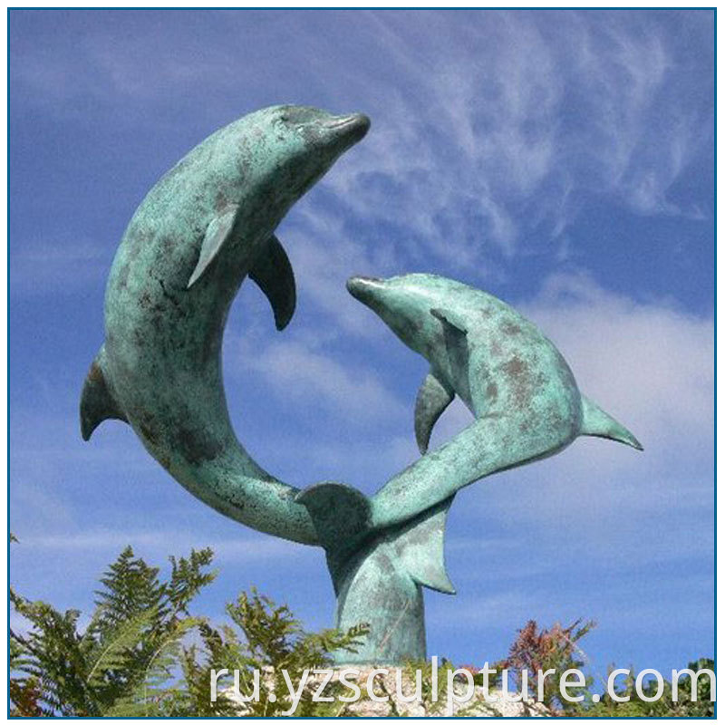 bronze dolphin sculpture